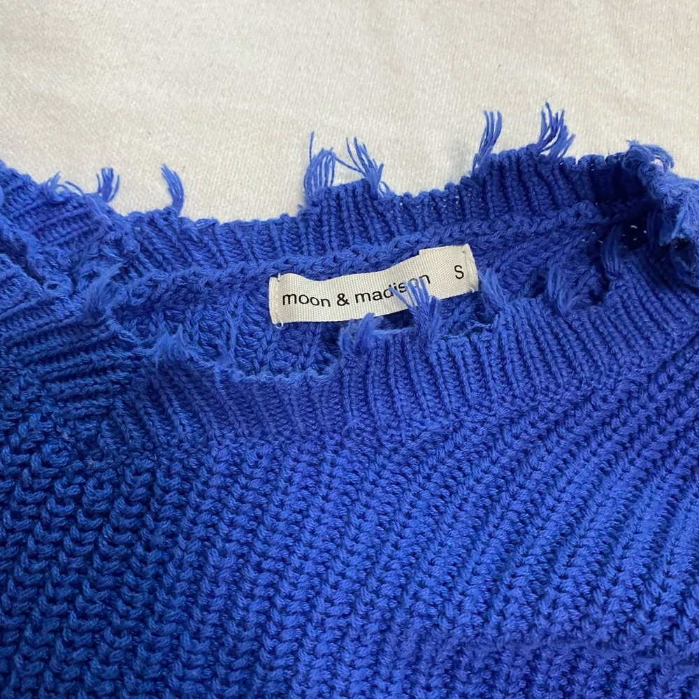 Royal Blue Knit Sweater - Picture 5 of 6
